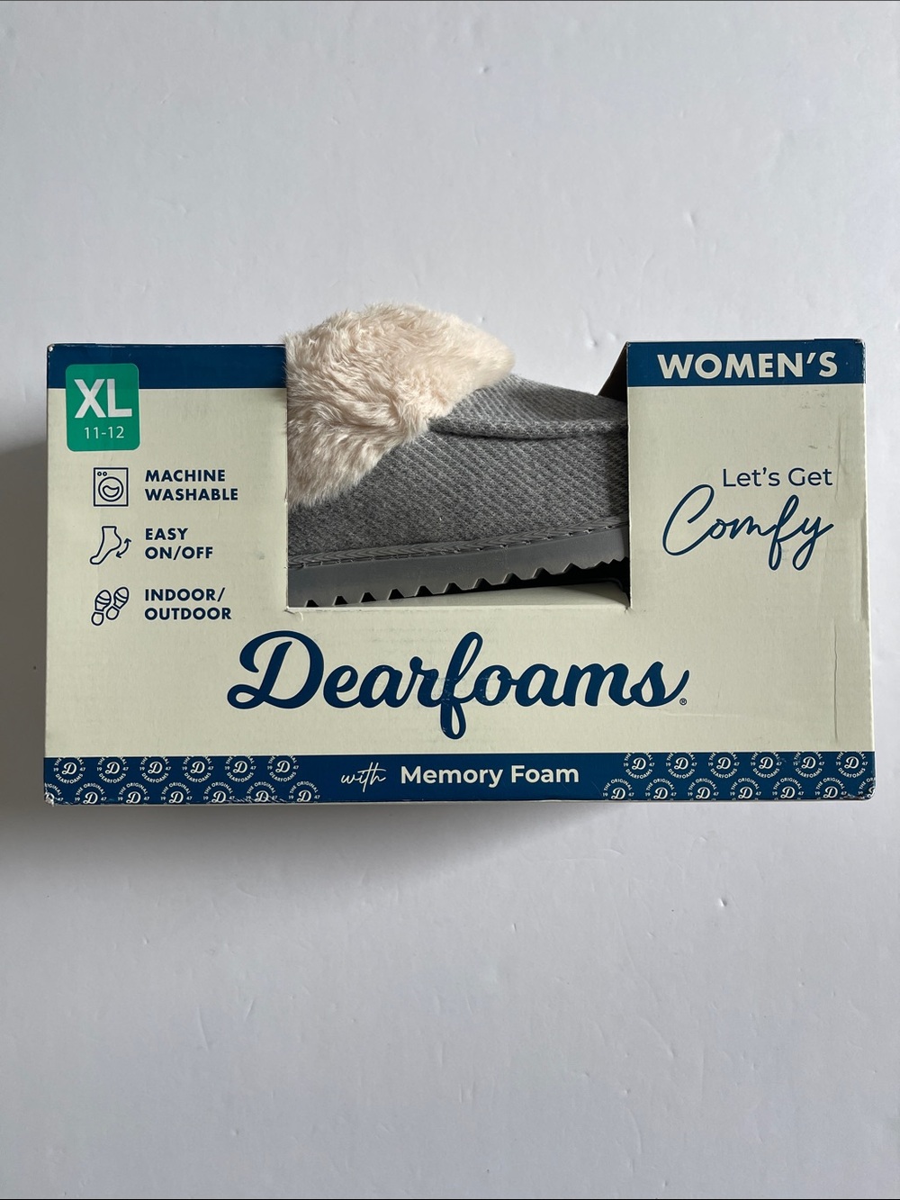 Dearfoams Women’s Gray Slippers XL 11-12 NEW